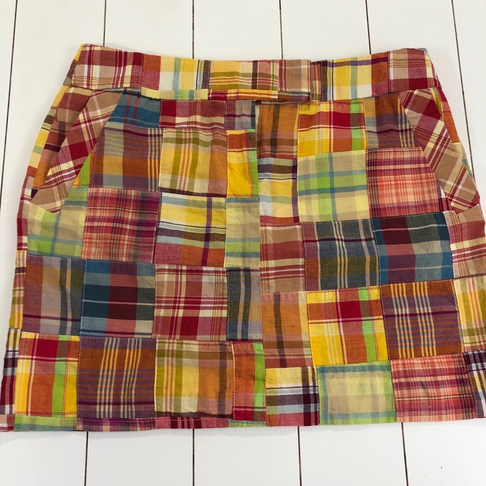 J.crew Patchwork Madras Mini Skirt